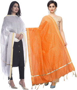 Odhany Poly Chanderi Checkered Women Dupatta