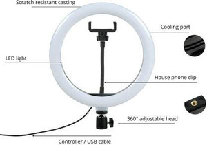 luzzo 26CM FILL DIMMABLE, 3 MODE OF LIGHT WITH MOBILE HOLDER STAND Ring Flash