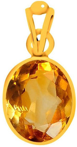 GALAXY ASTRO 7.25 Ratti Citrine Gemstone Substitute for Pukhraj Gemstone in Panchdhatu Gold-plated Citrine Alloy, Stone Pendant