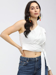 Tokyo Talkies Casual Solid Women White Top