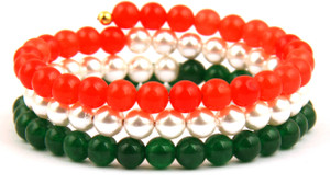 Pearlz Ocean Alloy Pearl, Jade Gold-plated Bracelet