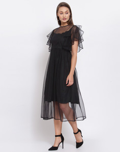 Selvia Women Bodycon Black Knee Length Dress