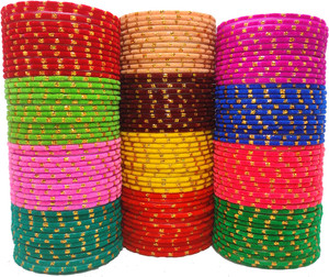 DURGANSH Glass Zircon Bangle Set