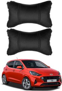 RONISH Black Leatherite Car Pillow Cushion for Hyundai (Rectangular, Pack of 2)