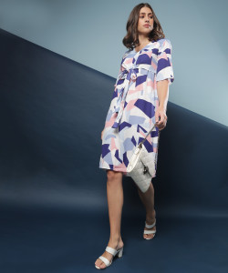 PINACOLADA Women A-line Multicolor Midi/Calf Length Dress