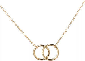 SUMANYA double circle necklace for girls gold women pendant mother daughter karma ring Alloy Necklace