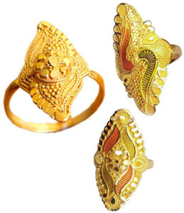 JEW-BB Metal Onyx Gold Plated Ring Set