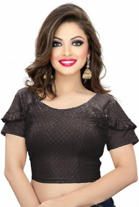 PU Fashion Round Neck Women Blouse