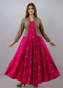 MACHLA Women Kurta Ethnic Jacket Set