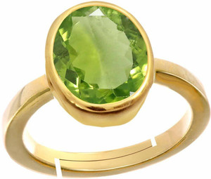 THE UNIQUE KART 5.25 RATTI PERIDOT RING FOR MEN AND WOMEN Crystal Emerald Brass Plated Ring