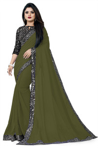 Enparmi Solid/Plain Bollywood Georgette Saree