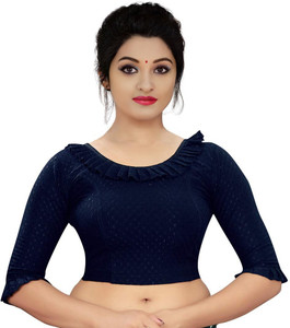 PU Fashion Round Neck Women Blouse