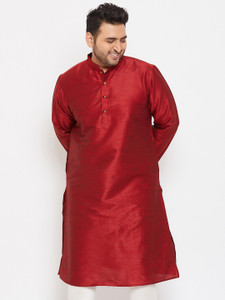 VASTRAMAY PLUS Men Solid Straight Kurta