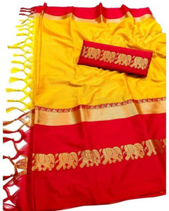 Fab Silk Woven Banarasi Cotton Silk Saree