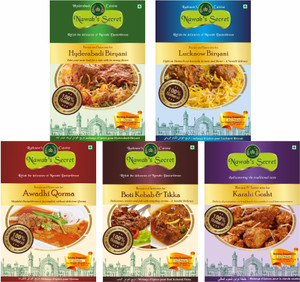 Nawab's Secret Lucknow Biryani,Hyderabadi Biryani,Korma,Karahi Gosht, Boti Kebab- Pk of 5