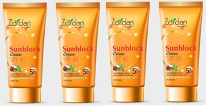 ZORDAN Sunscreen - SPF 40 SPF 40 Sunblock Sunscreen Cream (5 in 1 Solution) (60 GM X 4)