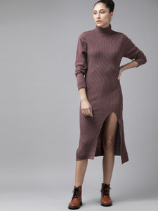 Roadster Women Sweater Pink Midi/Calf Length Dress
