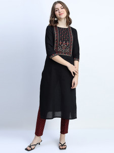 Vishudh Women Printed Straight Kurta