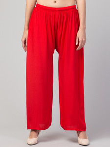 FamBee Relaxed Women Red Trousers