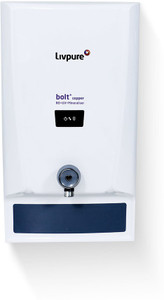 LIVPURE LIV-BOLT+ COPPER(RO+UV+MIN) 7 L RO + UV + Mineraliser Water Purifier 7 STAGE ADVANCED PURIFICATION WITH HR TECHNOLOGY | SUITABLE FOR ALL - BOREWELL, TANKER, MUNICIPALITY WATER