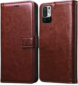 Casotec Flip Cover for Poco M4 Pro 5G, Mi Redmi Note 10T 5G Leather Flip Cover