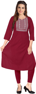HAYA FASHION Women Embroidered Straight Kurta
