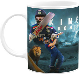Printwala Virat Kohli mug King Kohli mug For Friend Brother Sister Boys (BG) Ceramic Coffee Mug