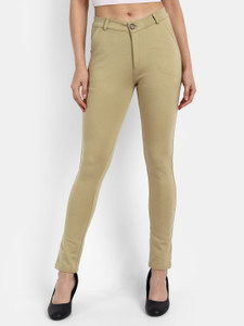 Broadstar Skinny Fit Women Beige Trousers