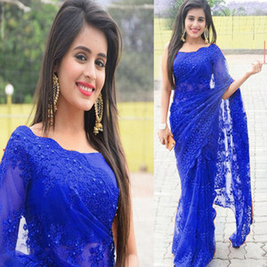 KanjiQueen Embellished Bollywood Net Saree