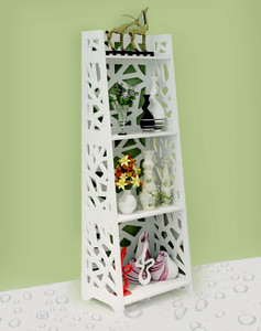 SS ARTS Multi Purpose 4 Tier Standing Display Unit Book Rack Storage Shelf Engineered Wooden Wall Shelf