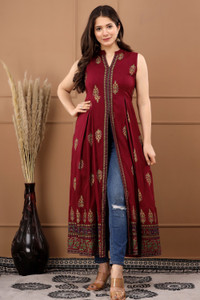 SAAR SUMRAN Women Printed Frontslit Kurta
