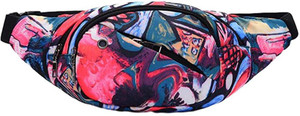 Maxxlite Chest Shoulder Fanny Pack Pouch 4-Zipper Pockets Adjustable Belt (Multicolor) Waist Pack Bag
