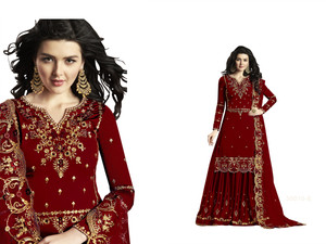 THE 9192 Silk Blend Embroidered Salwar Suit Material