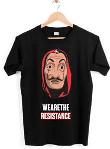 MAMYBEAR Printed Men Round Neck Black T-Shirt