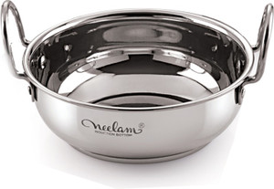 NEELAM Stainless Steel 12 (22G) Induction Bottom Kadai, 1500 ML इंडक्शन बॉटम कुकवेयर सेट