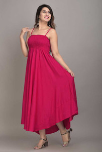 GHK FASHION Women Maxi Pink Full Length Dress