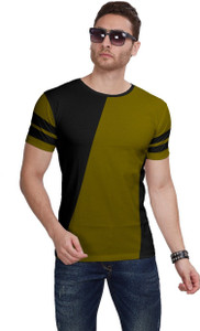 IKHLAS Colorblock Men Round Neck Multicolor T-Shirt