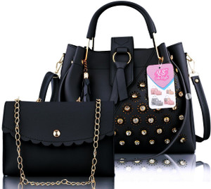 Live Fashion Women Black Messenger Bag