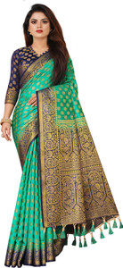 PICKWELL Woven Banarasi Cotton Silk Saree