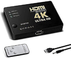 SINGING NOISE 3 Port HDMI Switch Splitter with Remote Control, UHD 2K 4K Support and HD Audio Media Streaming Device