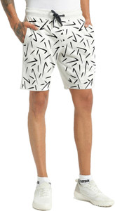 Southcity Graphic Print Men Grey Basic Shorts