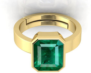 Sidharth Gems 11.25 Ratti 10.00 Crt Brazilian Emerald Panna Natural Gemstone Brass Emerald Ring