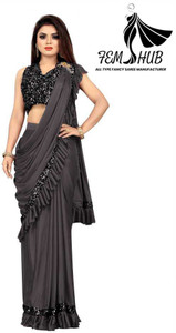 khodal chhaya Solid/Plain Daily Wear Lycra Blend Saree