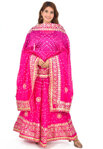 pk hub Bandhani Semi Stitched Lehenga Choli