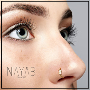 Nayabbazaar Diamond Gold-plated Plated Alloy Nose Ring