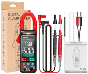 amiciSense Digital Clamp Meter, DC/AC Current and Voltage Test TRMS Multimeter 6000 Counts Digital Multimeter