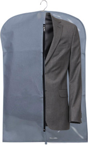 होम डेकोर एक्सपर्ट Coat cover Half Transparent Foldable Non Woven 1 Piece Men's Coat Blazer Cover Grey Grey coat