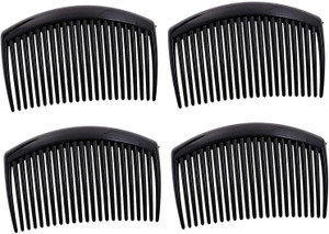 Yeahmom Black Hair Comb slide Clip Hairpin Side Combs- Pack of 4 Hair Pin (Black) Hair Clip
