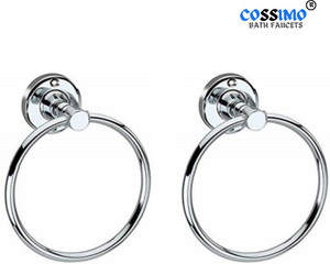 COSSIMO CDZ-02 Stainless Steel Towel Ring for Bathroom (Chrome-Round) Set of 2 Napkin Rings