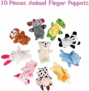 Perfect Pricee Multicolour Soft Fabric Zoo Animal Family Cute Kids Toy, Babies Gift Finger Puppets
